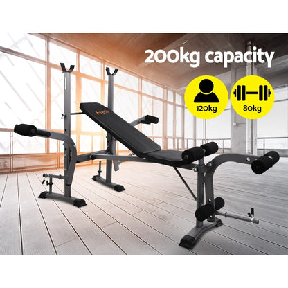 Everfit Adjustable 8‑in‑1 Fitness Bench - 200kg Capacity