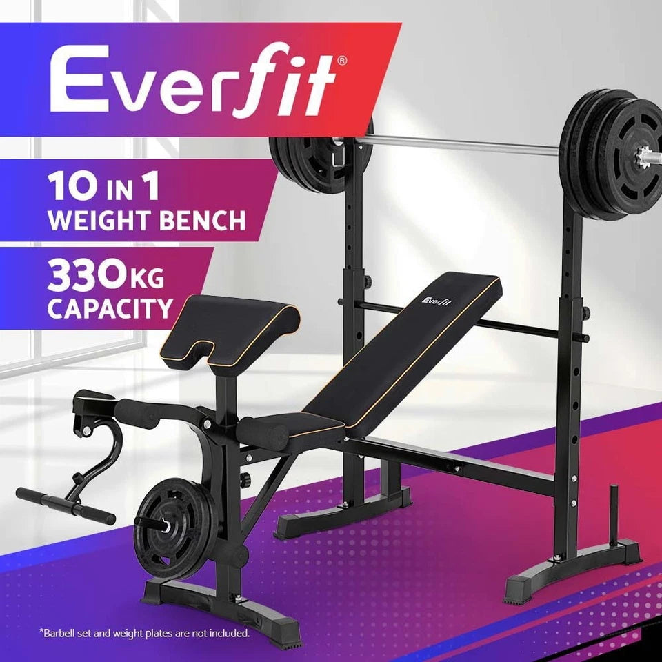 Everfit 10‑in‑1 Adjustable Weight Bench Station - 330kg Capacity